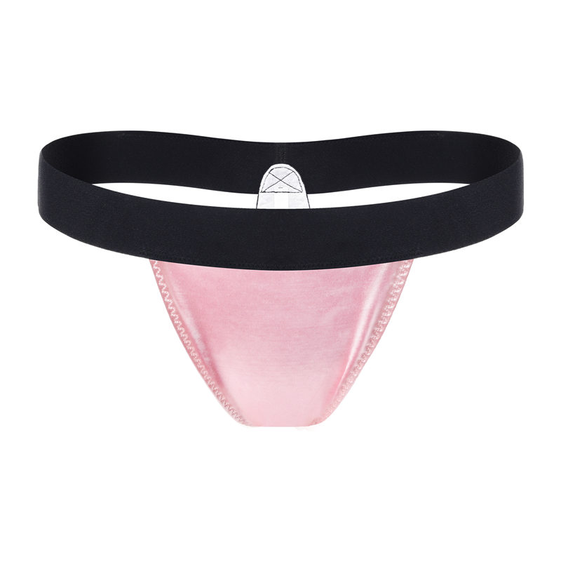 Wider Straps Thong Tucking Gaff Panties Pink - Image 3
