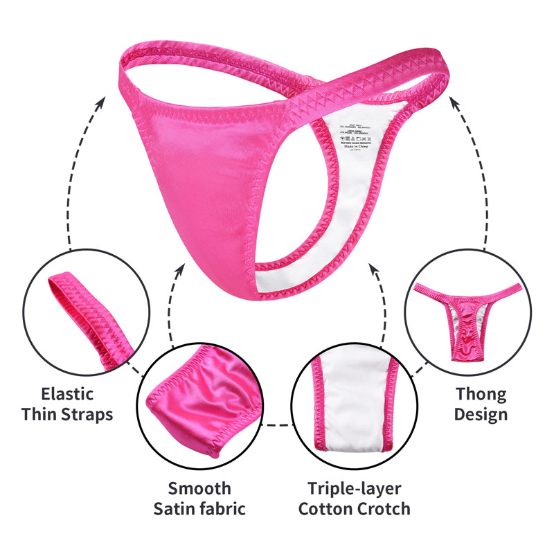 Thin Band Thong Tucking Gaff Panties Hot Pink - Image 8