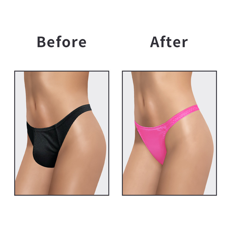 Thin Band Thong Tucking Gaff Panties Hot Pink - Image 3