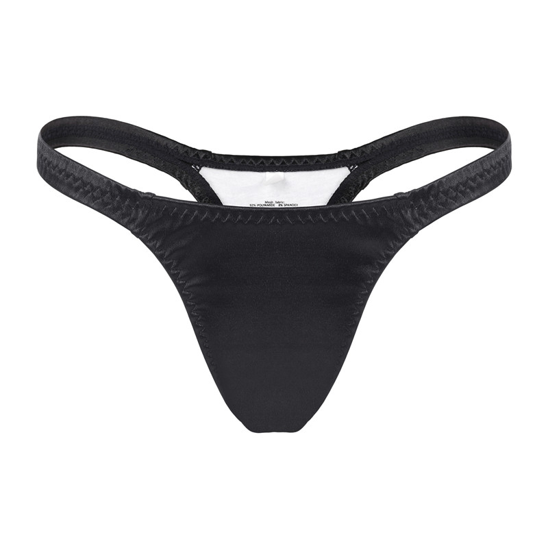 Thin Band Thong Tucking Gaff Panties Black - Image 5