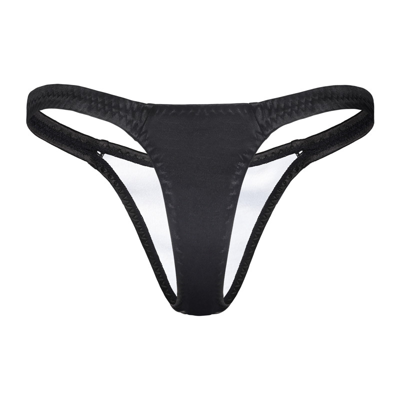 Thin Band Thong Tucking Gaff Panties Black - Image 6
