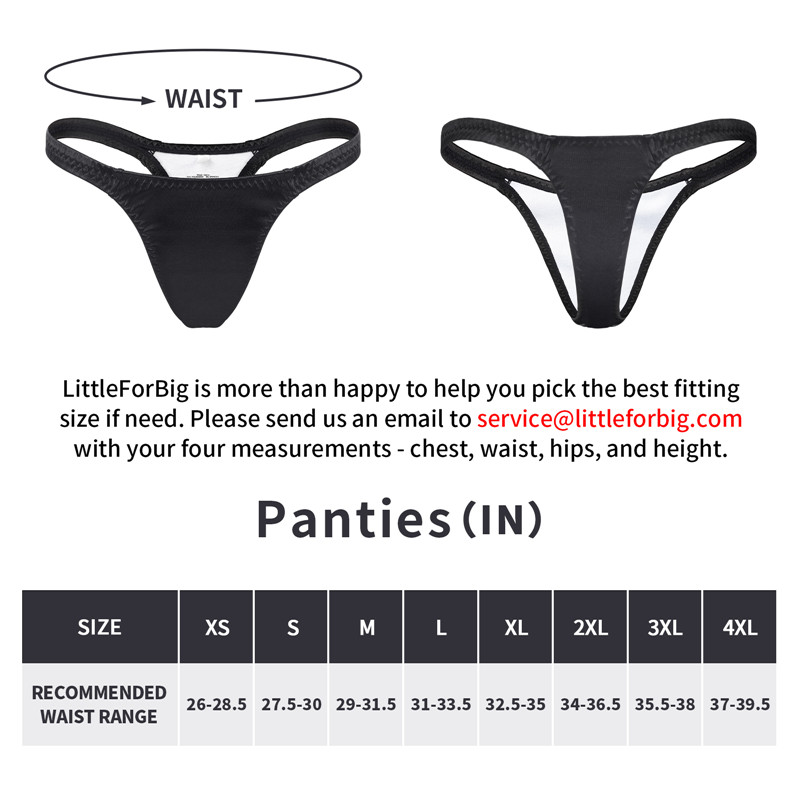 Thin Band Thong Tucking Gaff Panties Black - Image 4