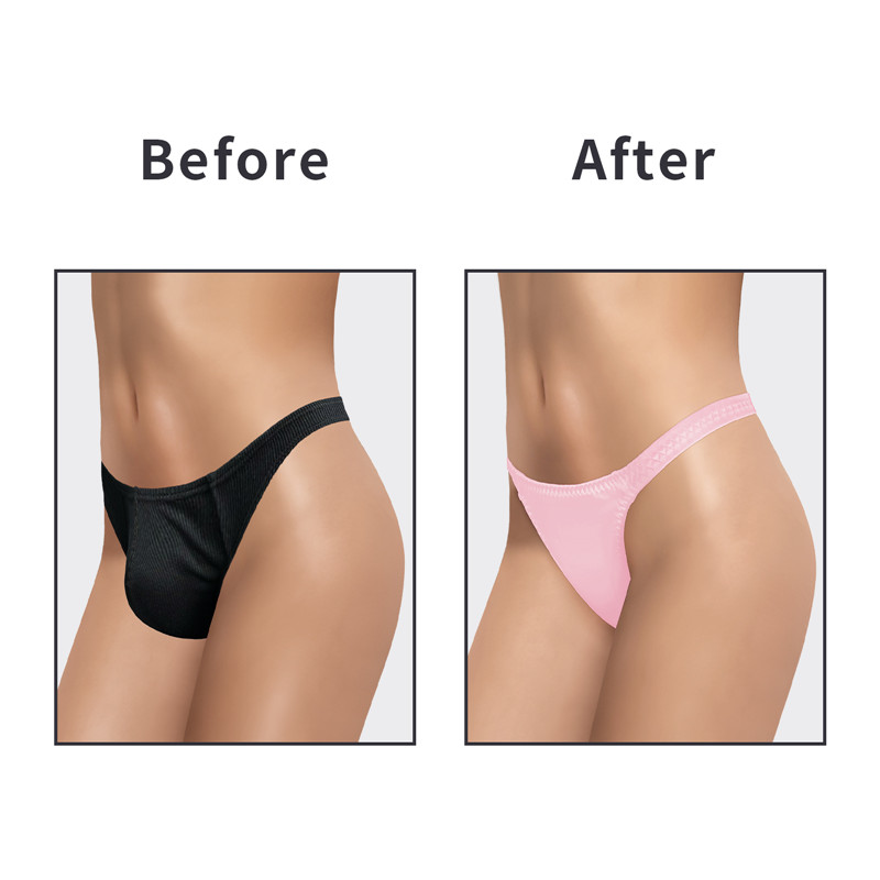 Thin Band Thong Tucking Gaff Panties Pink - Image 3