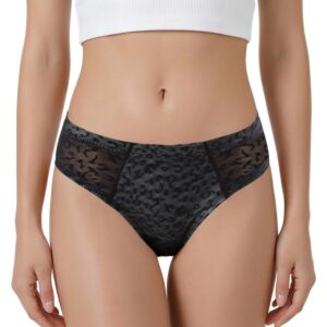 Leopard Print Mesh Tucking Gaff Brazilian Cheeky Panties
