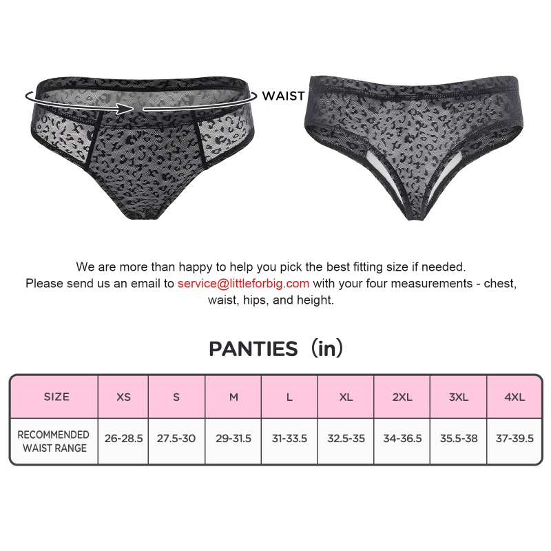 Leopard Print Mesh Tucking Gaff Brazilian Cheeky Panties - Image 4