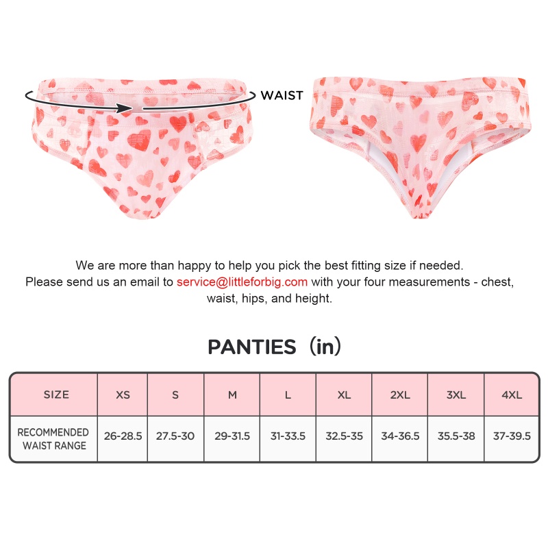 Hearts Pattern Mesh Tucking Gaff Brazilian Cheeky Panties - Image 4