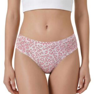 Hearts Print Pattern Mesh Tucking Gaff Brazilian Cheeky Panties