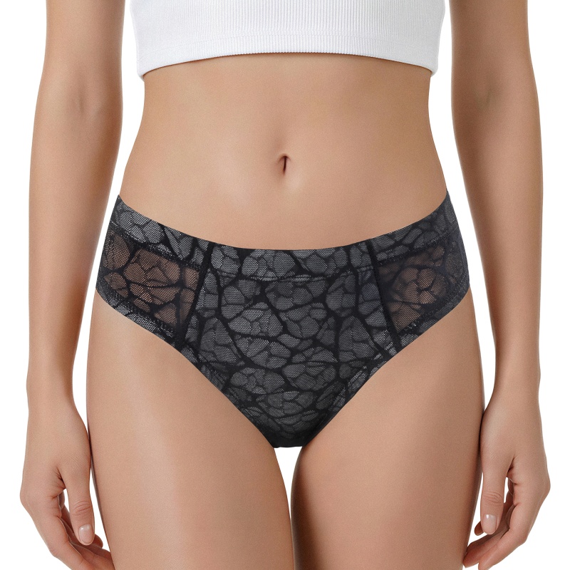 Black Mesh Tucking Gaff Brazilian Cheeky Panties