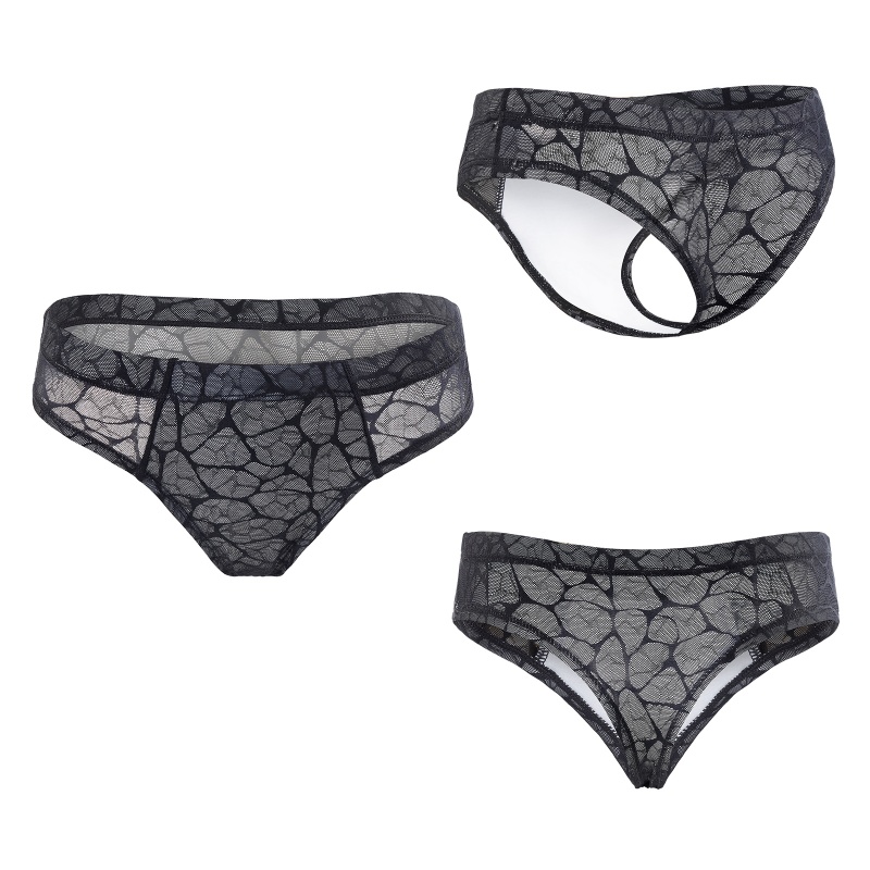 Black Mesh Tucking Gaff Brazilian Cheeky Panties - Image 5
