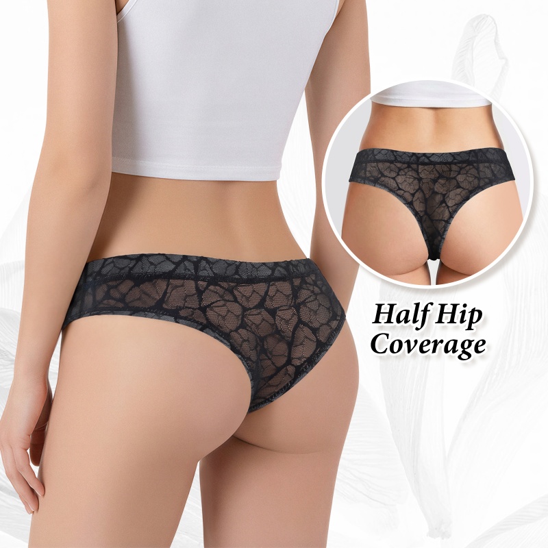 Black Mesh Tucking Gaff Brazilian Cheeky Panties - Image 8