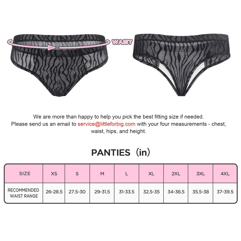 Black Tiger Stripes Pattern Mesh Tucking Gaff Brazilian Cheeky Panties - Image 4