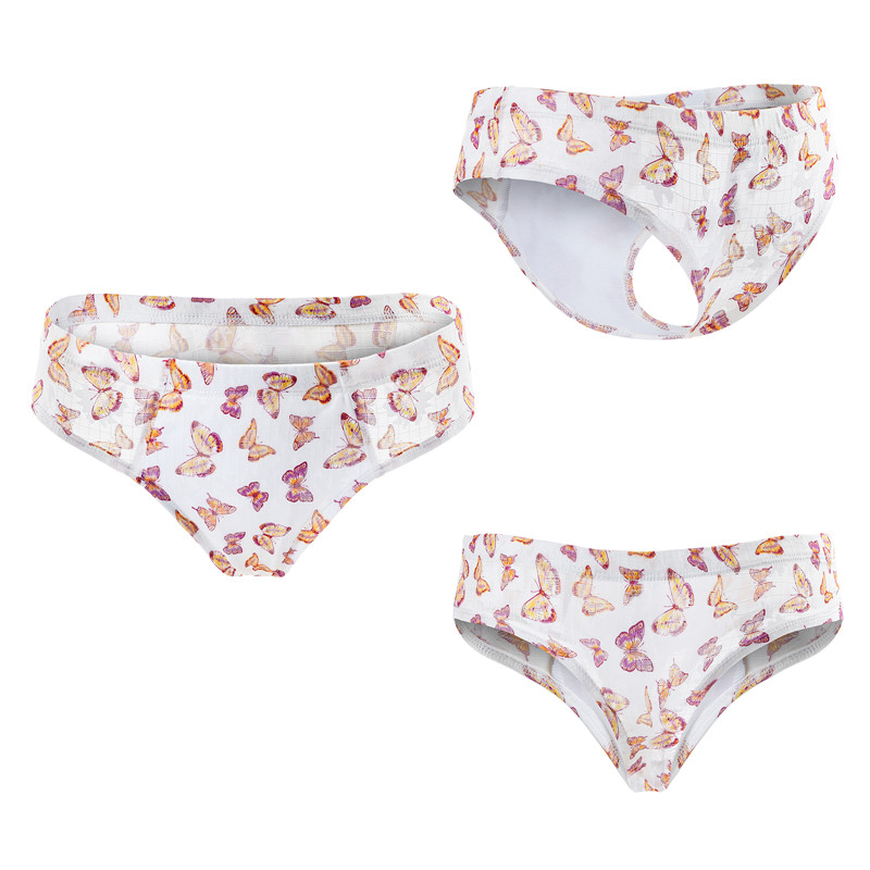 Butterfly Print Mesh Tucking Gaff Brazilian Cheeky Panties - Image 5