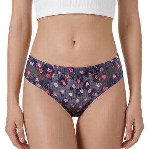 Pink Hearts Pattern Mesh Tucking Gaff Brazilian Cheeky Panties