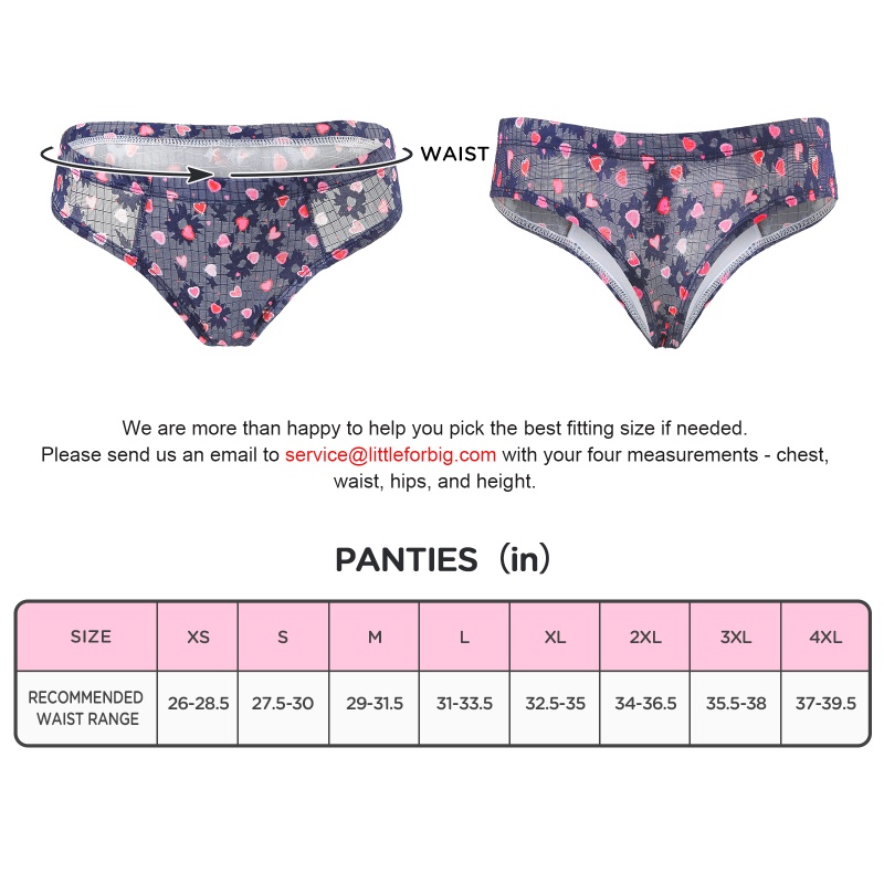 Pink Hearts Pattern Mesh Tucking Gaff Brazilian Cheeky Panties - Image 4