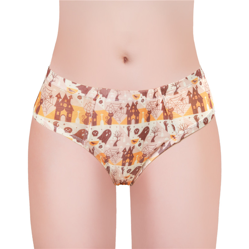 Halloween Ghost Pattern Tucking Gaff Brazilian Cheeky Panties - Image 3