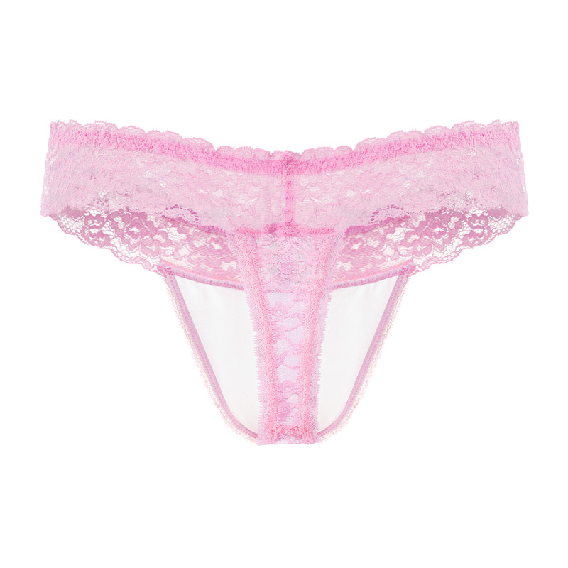 Lace Band Tucking Gaff Thong Panties Pink - Image 6