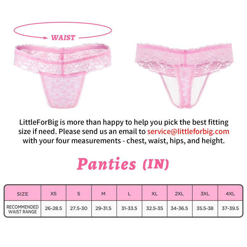 Lace Band Tucking Gaff Thong Panties Pink - Image 4