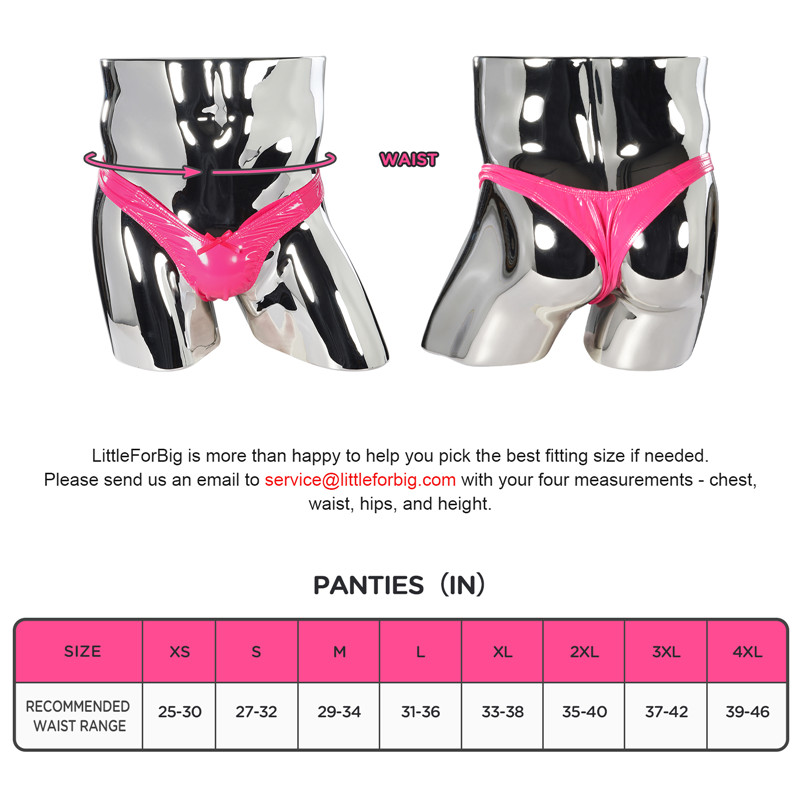 Little Secret Faux Leather Thong Tucking Gaff Panties Hot Pink - Image 4
