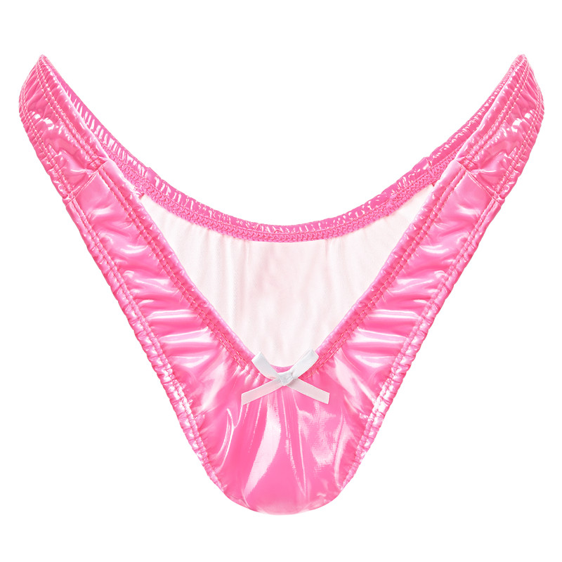 Little Secret Faux Leather Thong Tucking Gaff Panties - Image 5