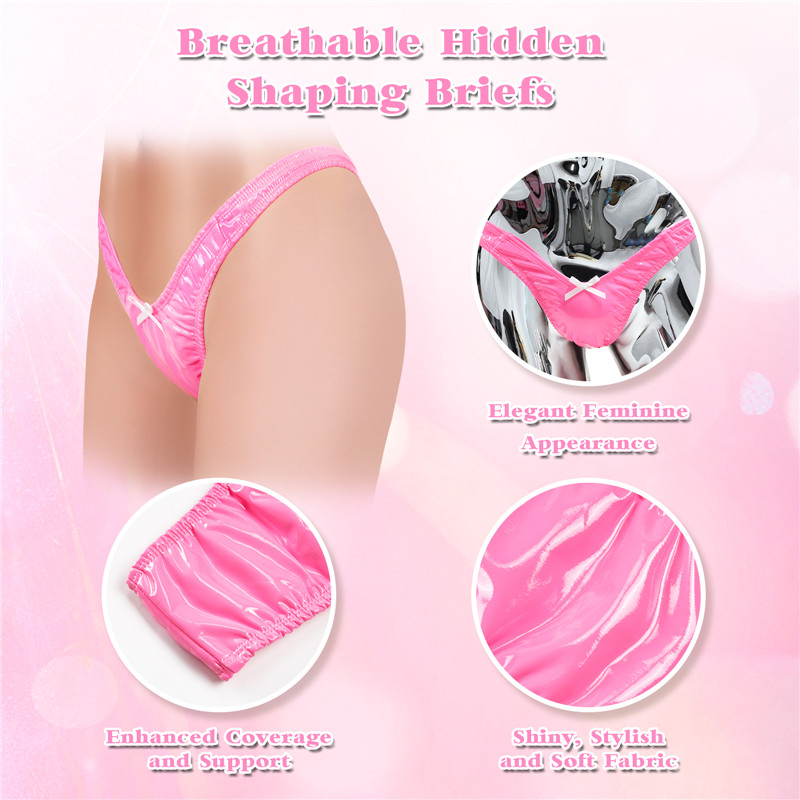 Little Secret Faux Leather Thong Tucking Gaff Panties - Image 7
