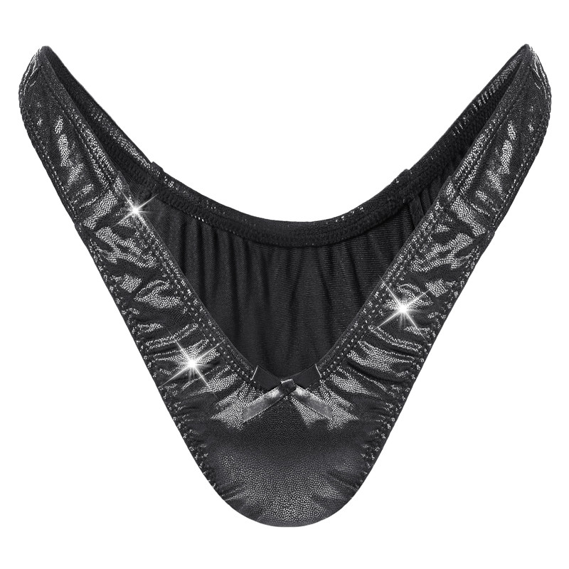 Little Secret Sparkle Metallic Tucking Gaff Panties Black - Image 7