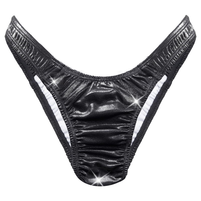 Little Secret Sparkle Metallic Tucking Gaff Panties Black - Image 8