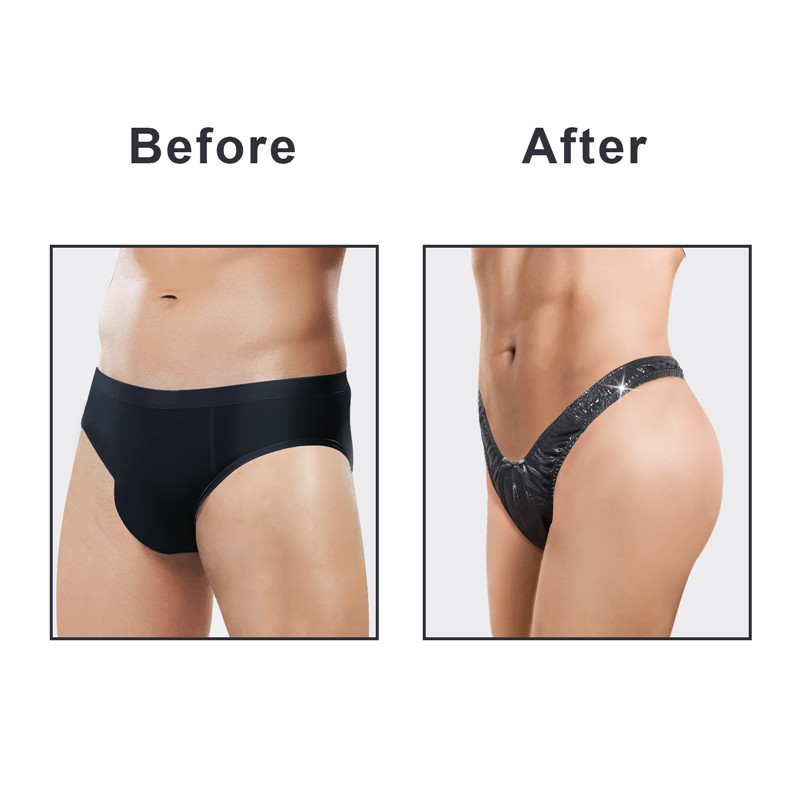 Little Secret Sparkle Metallic Tucking Gaff Panties Black - Image 6
