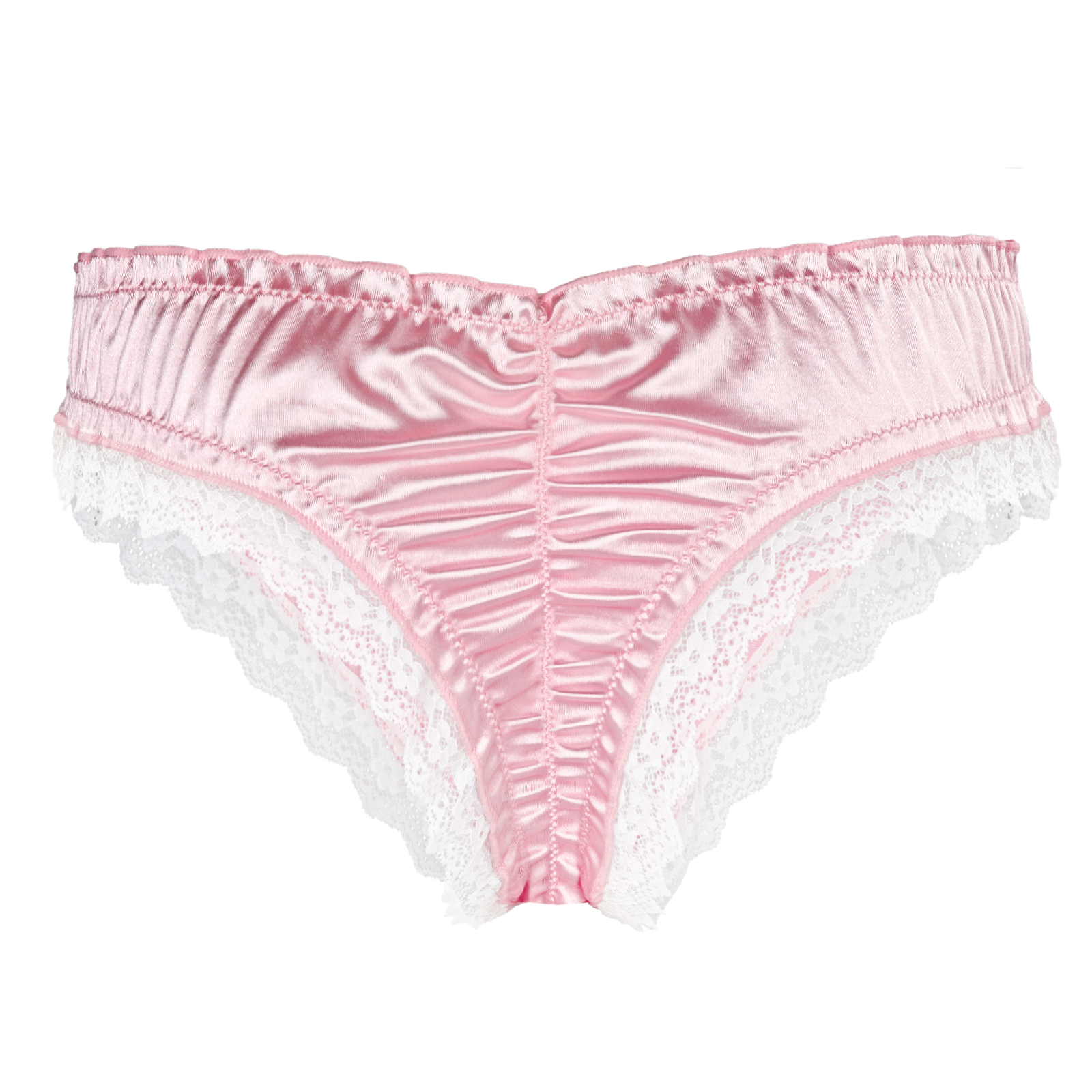 Chastity SissyUniversiry Satin Lace Panties Pink - Image 7