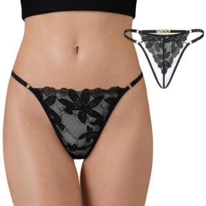SissyUniversity Doll Lace and Rhinestone Tanga Tucking Gaff Thong Panties