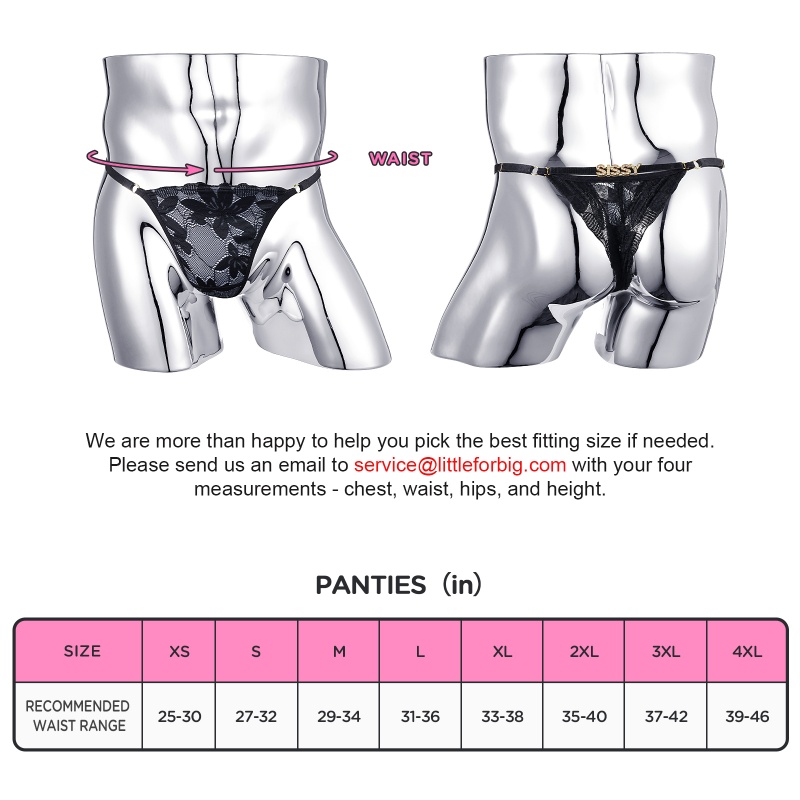 SissyUniversity Doll Lace and Rhinestone Tanga Tucking Gaff Thong Panties - Image 4