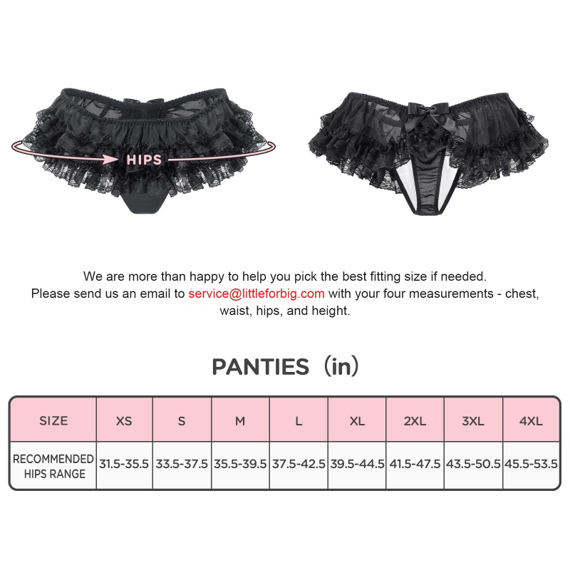 Lace Skort Tucking Thong Panties Black - Image 4