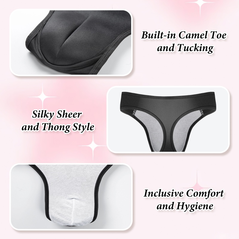Camel Toe Tucking Gaff Brazilian Cheeky Thong Panties - Image 6