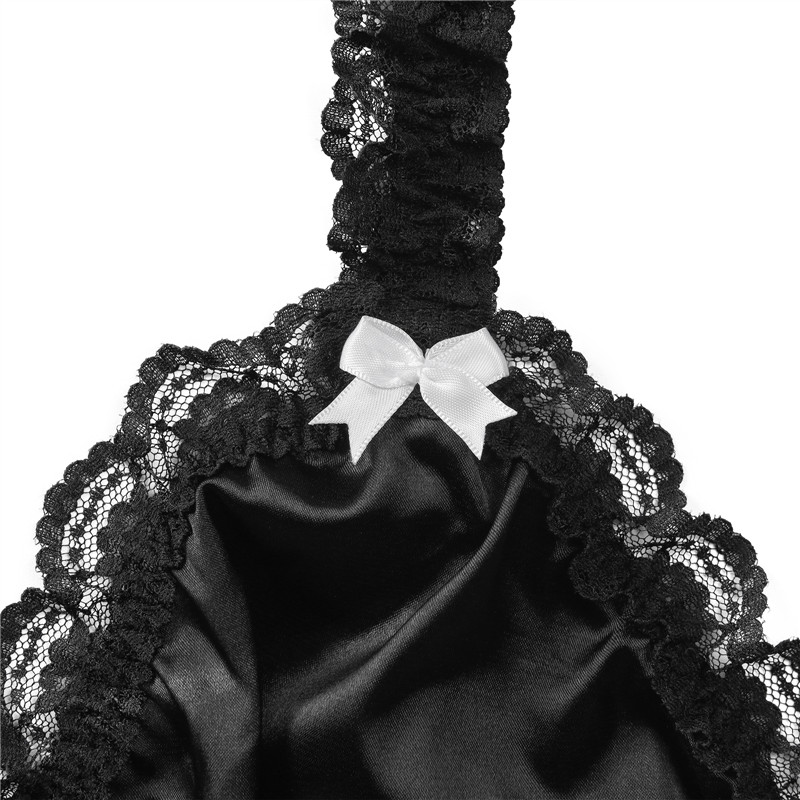 SissyUniversity Lacy Frill Bralette Set Black - Image 8