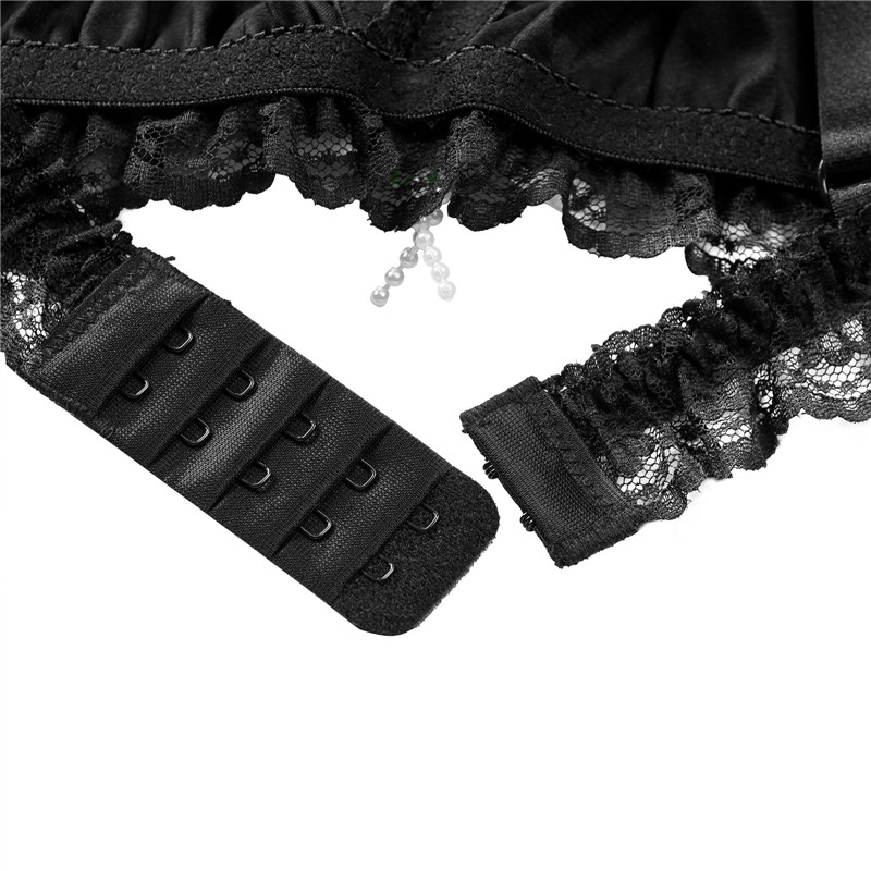 SissyUniversity Lacy Frill Bralette Set Black - Image 9