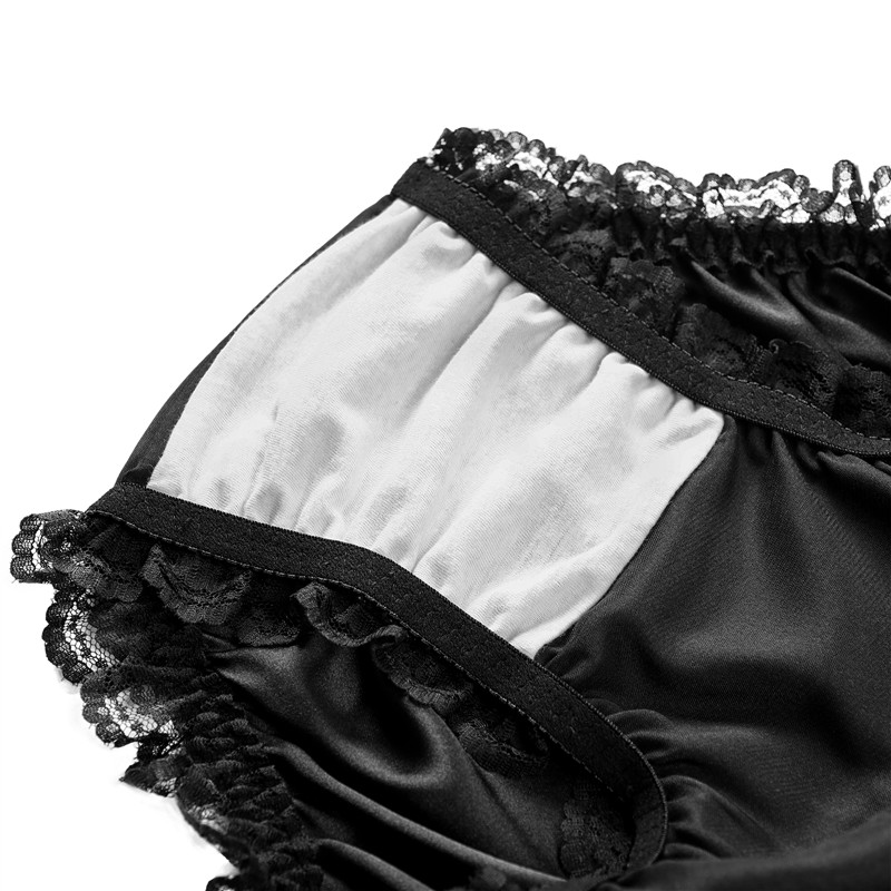 SissyUniversity Lacy Frill Bralette Set Black - Image 10
