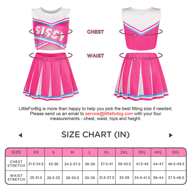 Cheer SissyUniversiry Croptop Mini Skirt Bralette Set Hot Pink - Image 4