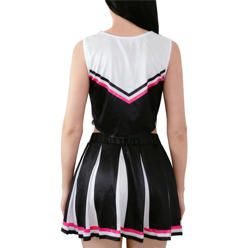 Cheer SissyUniversiry Croptop Mini Skirt Bralette Set Black - Image 2