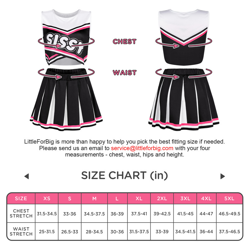 Cheer SissyUniversiry Croptop Mini Skirt Bralette Set Black - Image 4