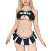 Cheer SissyUniversiry Bralette Skort Set Black