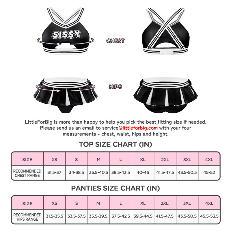Cheer SissyUniversiry Bralette Skort Set Black - Image 4