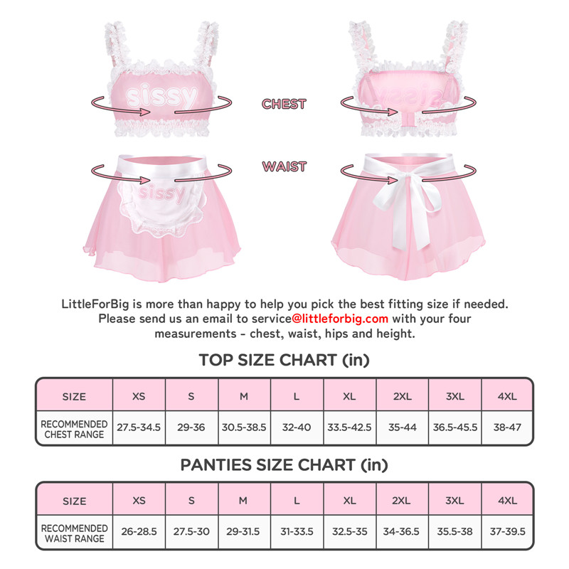SissyUniversity Maid See-through Bralette Skirted Panties Set Pink - Image 4