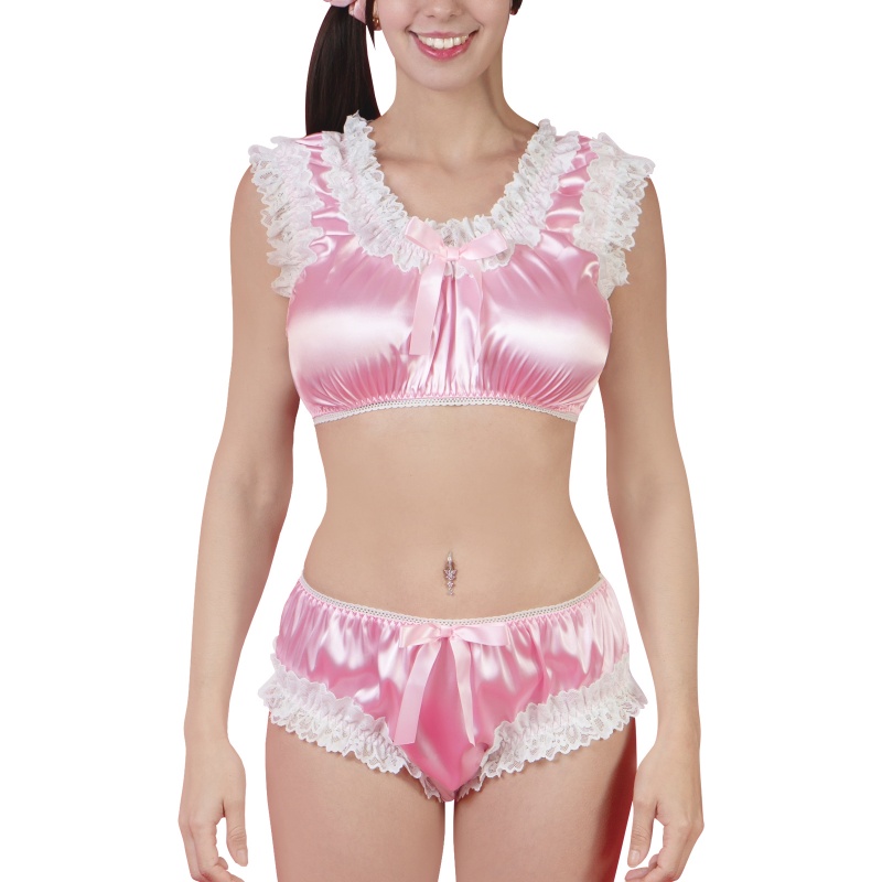 Satin SissyUniversity Baby Bralette Set Pink