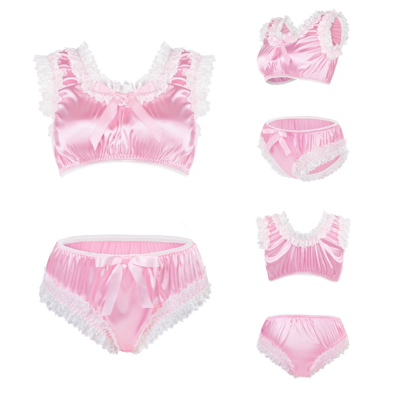 Satin SissyUniversity Baby Bralette Set Pink - Image 5